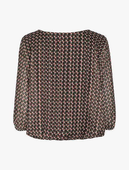 Blouse imprimé graphique coupe chauve-souris - Kaki - 2