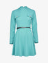 Robe patineuse courte à poches à rabats en trompe l&