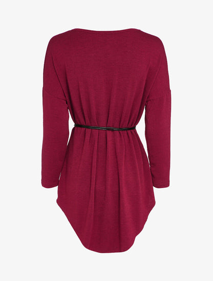 Robe pull oversize à manches dolman - Bordeaux - 2