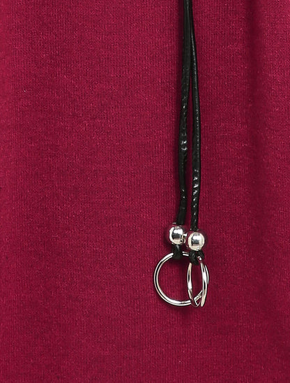 Robe pull oversize à manches dolman - Bordeaux - 3