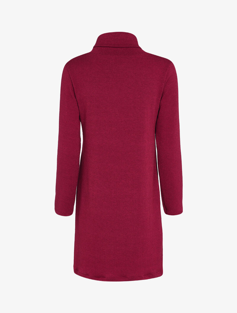 Robe pull oversize à col zippé stylisé - Bordeaux - 2