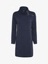 Robe pull oversize à col zippé stylisé - Bleu marine - 1