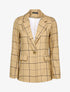 Veste fluide à carreaux à poches décoratives - Beige - 3