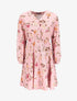 Robe patineuse satinée à imprimé roses sauvages - Rose poudré - 1