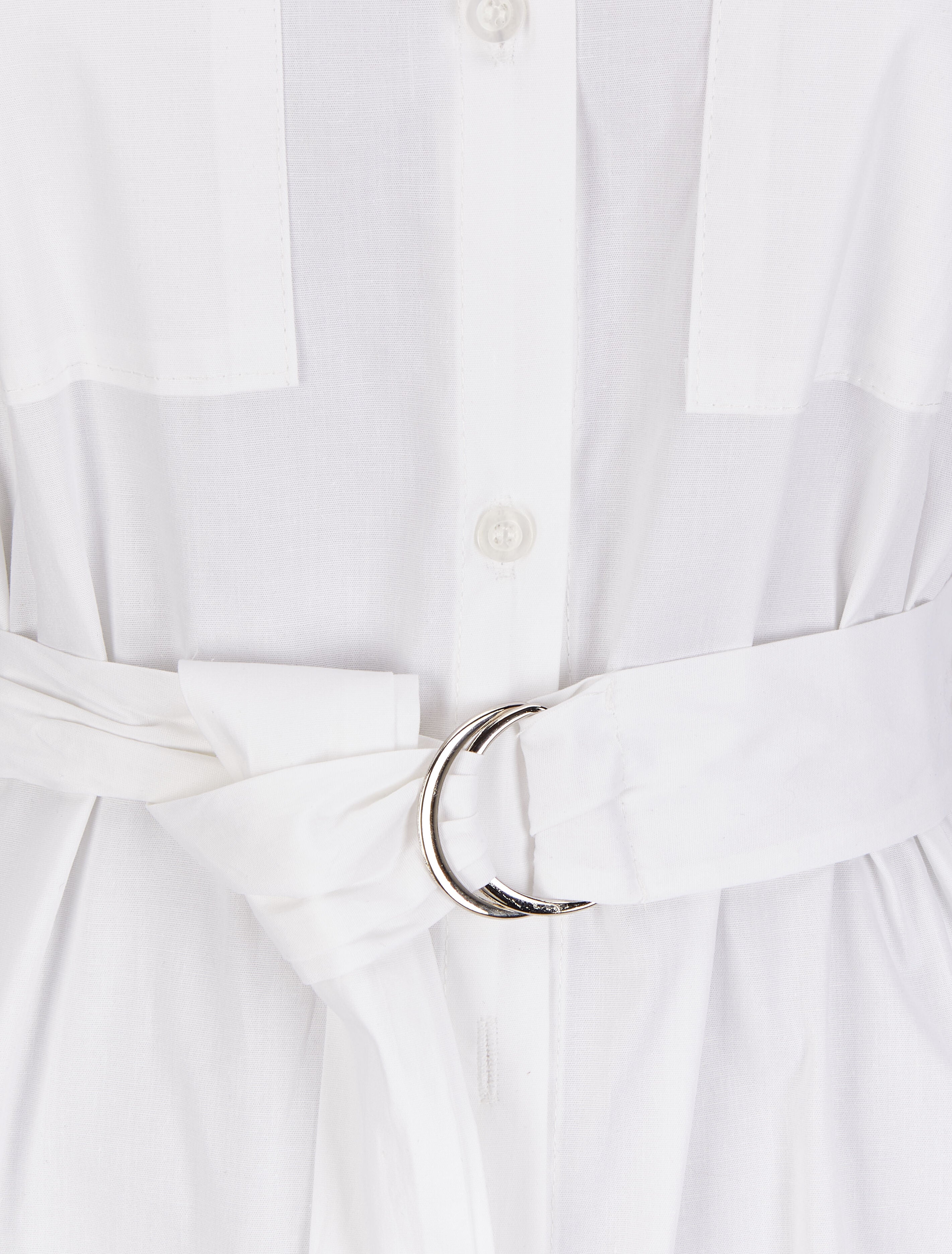 Tunique façon chemise unie - Blanc - 3