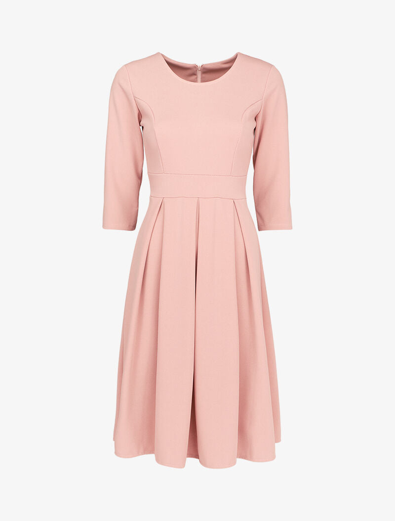 Robe patineuse effet drapé - Rose - 4