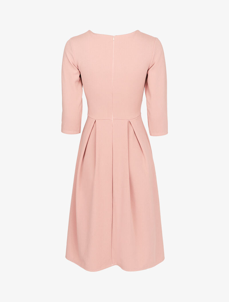 Robe patineuse effet drapé - Rose - 2