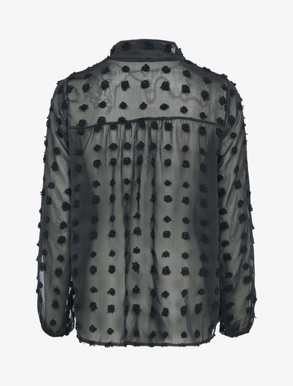 Blouse en mousseline à plumetis - Noir - 2