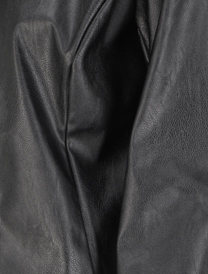 Veste en simili ouverte - Noir - 3
