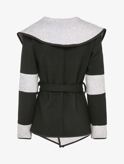 Veste à col châle large - Gris chiné - 2