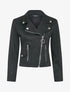 Veste unie courte en suédine - Noir - 1