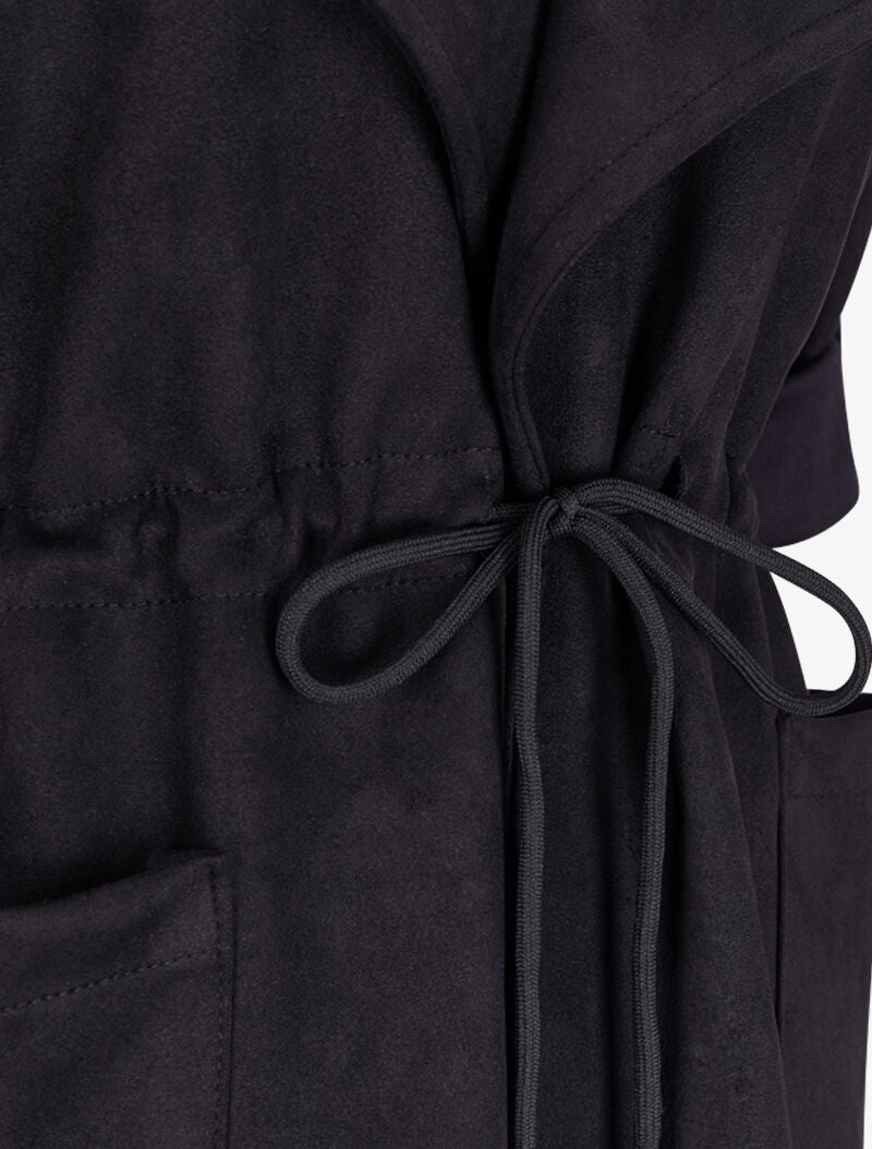 Veste en suédine à manches coudées ajustables - Noir - 3
