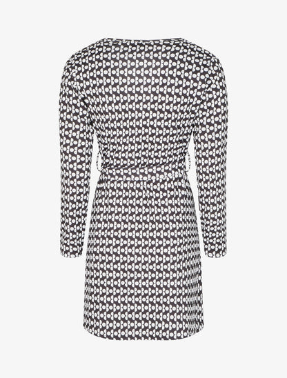 Robe patineuse à imprimé pois stylisés - Noir/blanc - 2