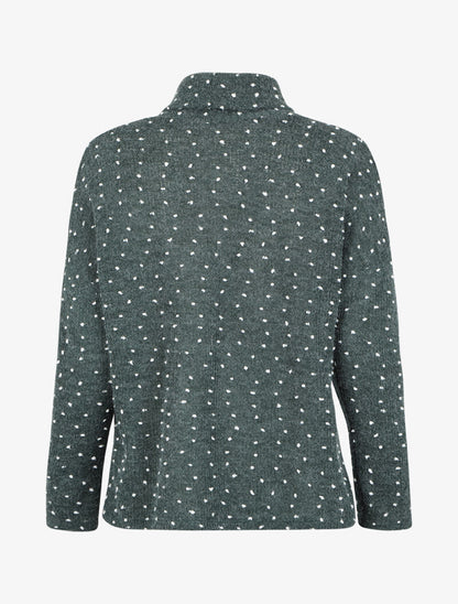 Pull col roulé oversize à plumetis - Vert - 2
