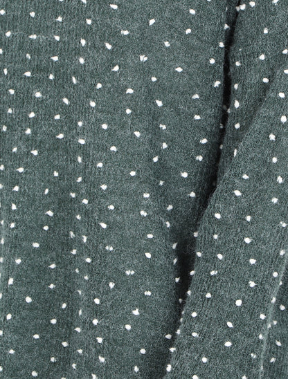Pull col roulé oversize à plumetis - Vert - 3