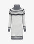 Robe pull à col roulé et motifs géométriques - Gris clair - 4