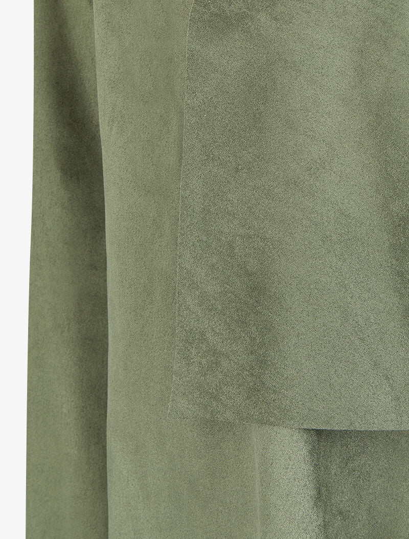 Veste 3/4 suédée à pans asymétriques - Kaki - 3