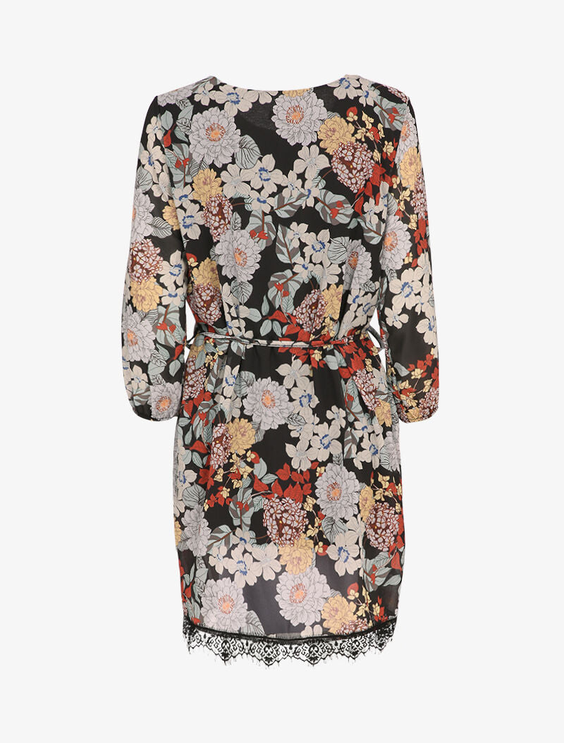 Robe patineuse à imprimé fleurs sauvages - Noir - 2