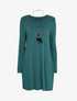 Robe pull fluide avec sautoir - Bleu - 1