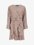 Robe portefeuille volantée à imprimé petites fleurs - Beige - 1