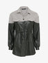 Veste oversize bi-matière à imprimé graphique - Noir/blanc - 1