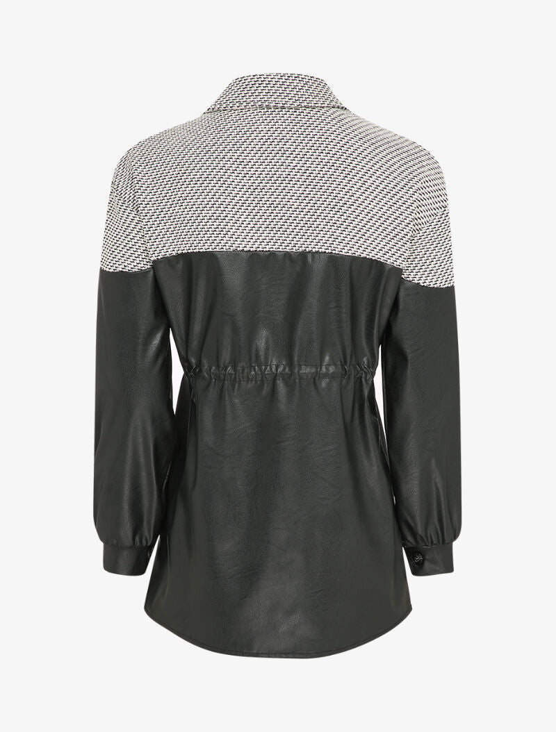 Veste oversize bi-matière à imprimé graphique - Noir/blanc - 2