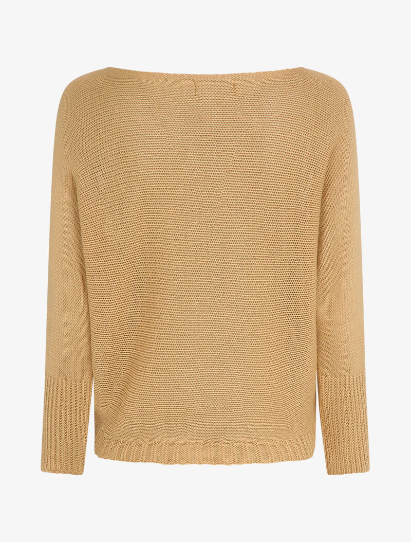 Pull à col bénitier et manches dolman - Camel - 2