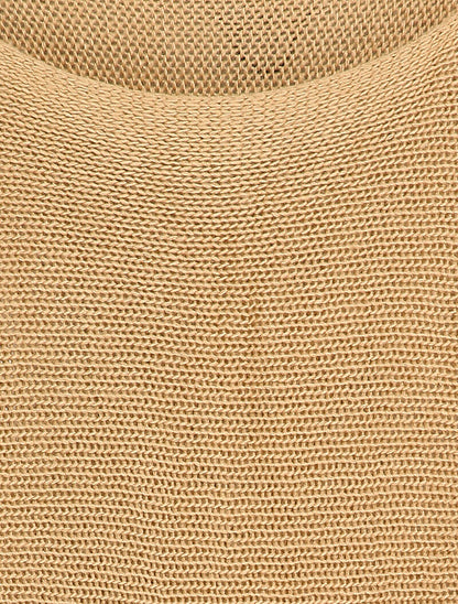 Pull à col bénitier et manches dolman - Camel - 3