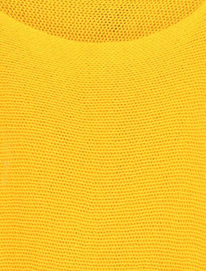 Pull à col bénitier et manches dolman - Jaune - 3