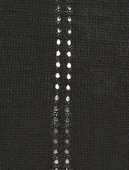 Pull à dos long ajouré et stylisé - Noir - 3