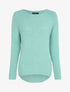 Pull long à dos en maille ajourée - Bleu ciel - 1