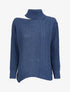 Pull à col montant ajouré et bords asymétriques - Bleu - 1