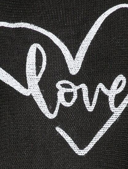 Pull chauve-souris à imprimé LOVE - Noir - 3
