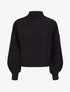 Pull court en grosse maille à col montant - Noir - 1