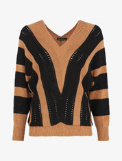 Pull oversize à rayures - Camel - 4