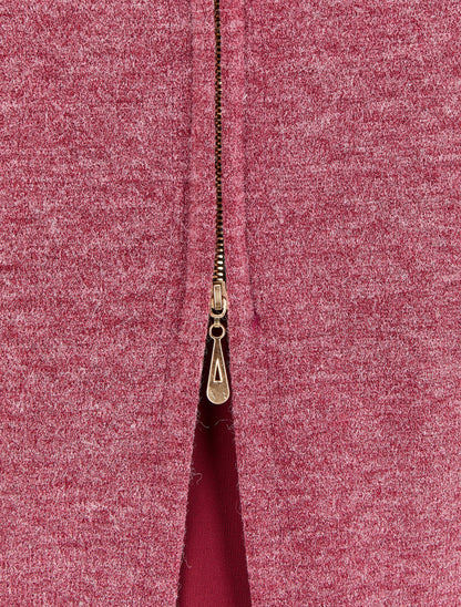 Pull à dos ouvert à détail zip et voile - Bordeaux - 3
