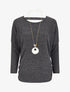 Pull fin à dos légèrement ouvert - Gris foncé - 4