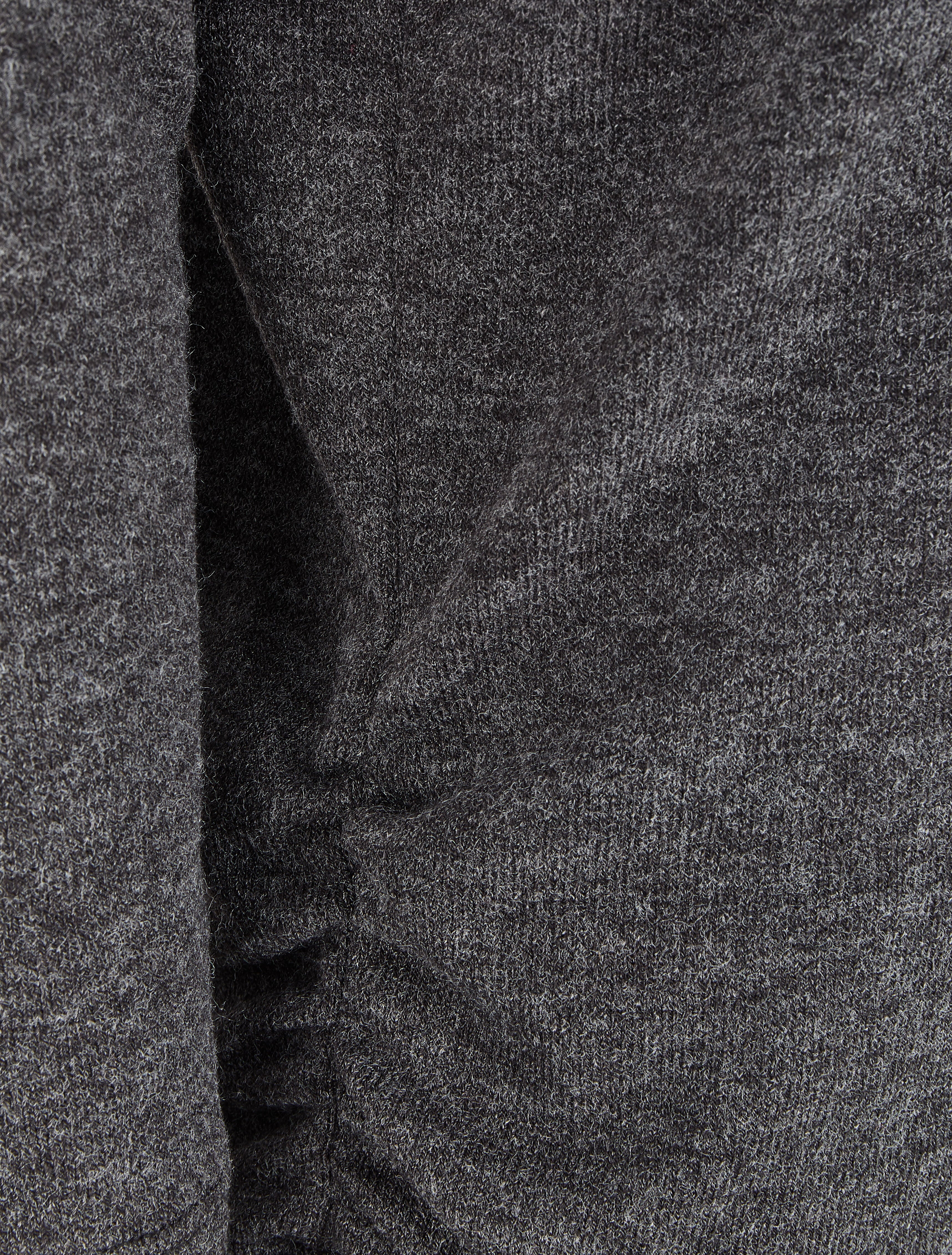 Pull fin à dos légèrement ouvert - Gris foncé - 3