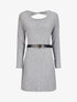 Robe pull à dos ouvert et détail torsadé - Gris chiné - 1