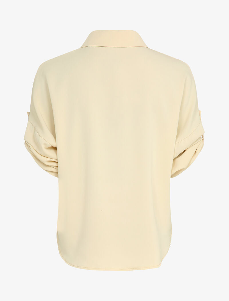 Chemise à manches rabattables style kimono - Beige - 2