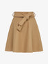 Jupe patineuse taille haute unie - Camel - 1