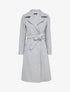 Manteau long ceinturé à col cranté - Gris chiné - 1