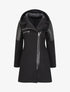 Manteau à empiècement en simili effet matelassé - Noir - 4