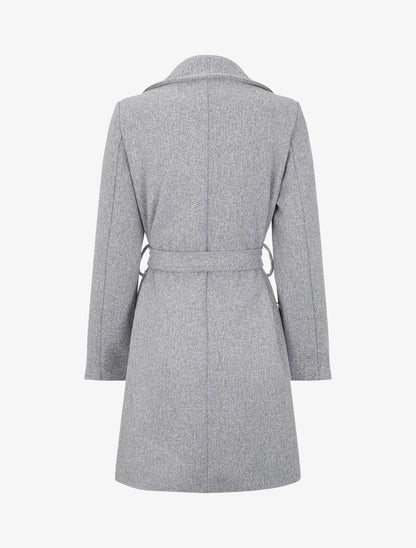 Manteau mi-long à zip asymétrique - Gris - 2