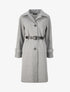Manteau long boutonné et ceinturé - Gris clair - 1