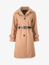 Manteau long boutonné et ceinturé - Camel - 1