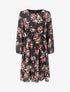 Robe à bords volantés et imprimé bouquet estival - Noir - 4