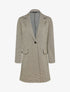 Veste mi-longue à motif pied de poule - Beige - 4
