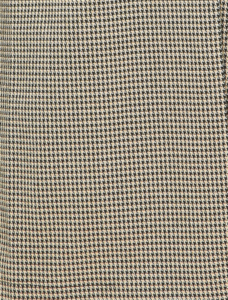 Veste mi-longue à motif pied de poule - Beige - 3