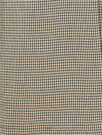 Veste mi-longue à motif pied de poule - Beige - 3